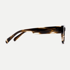 Ingrid tortoise acetate eyeglasses, side detail