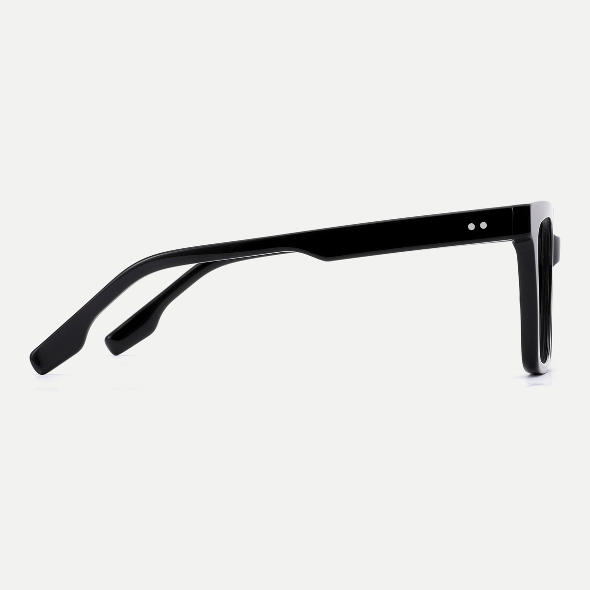 Odette black acetate eyeglasses, side detail