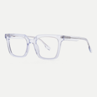 Odette crystal clear acetate eyeglasses, angled view