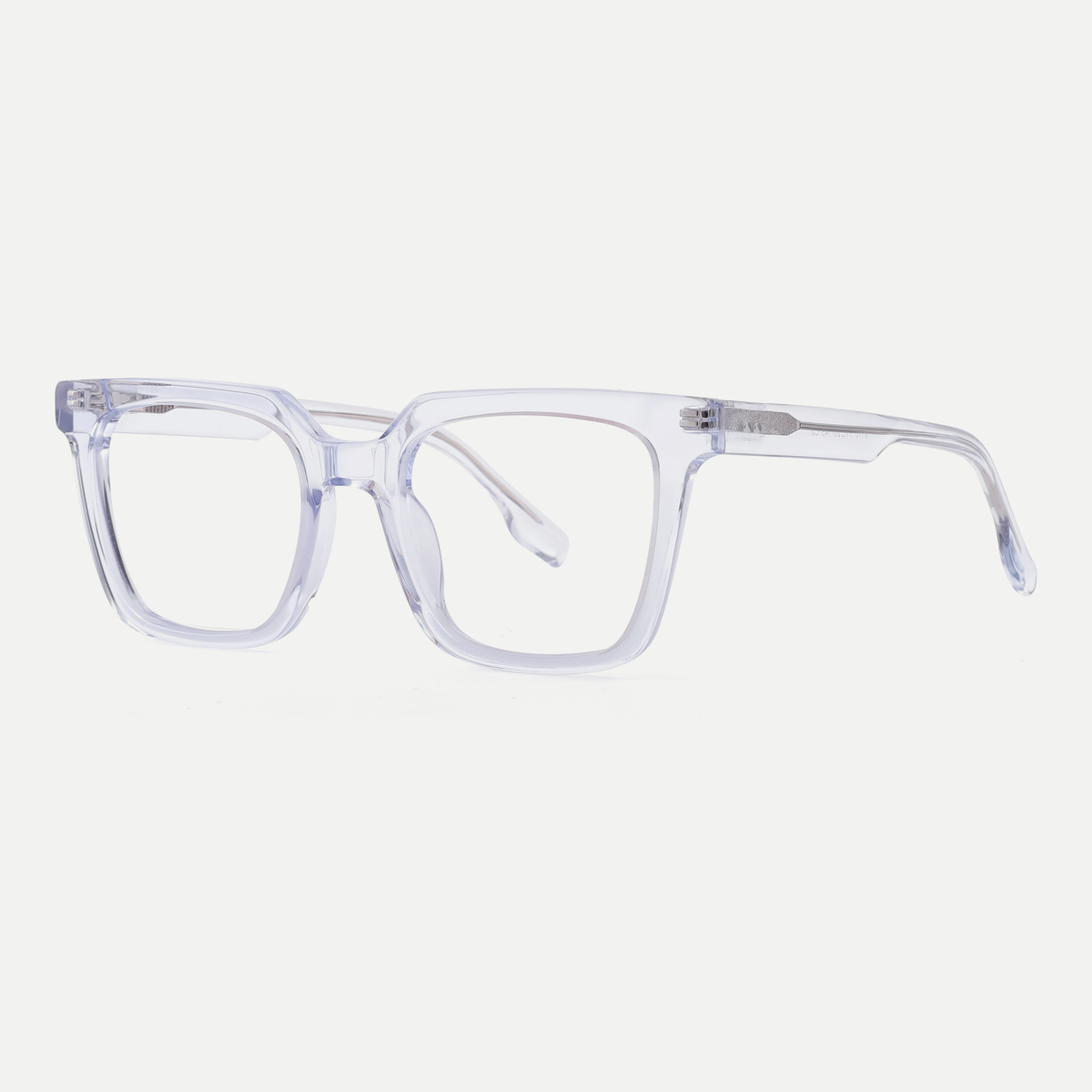 Odette crystal clear acetate eyeglasses, angled view