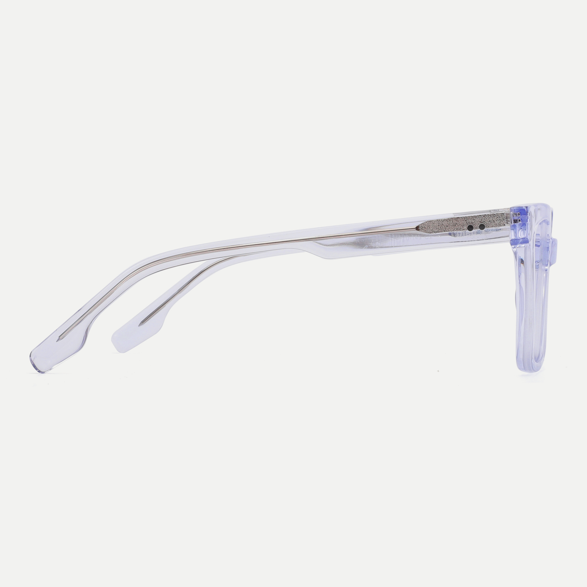 Odette crystal ice blue acetate eyeglasses, side detail