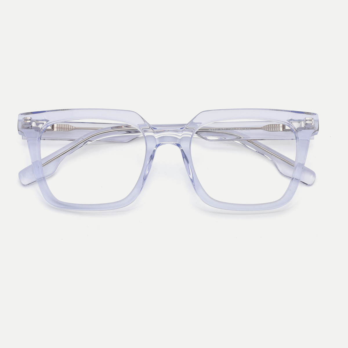 Odette crystal ice blue acetate eyeglasses, inner temple detail