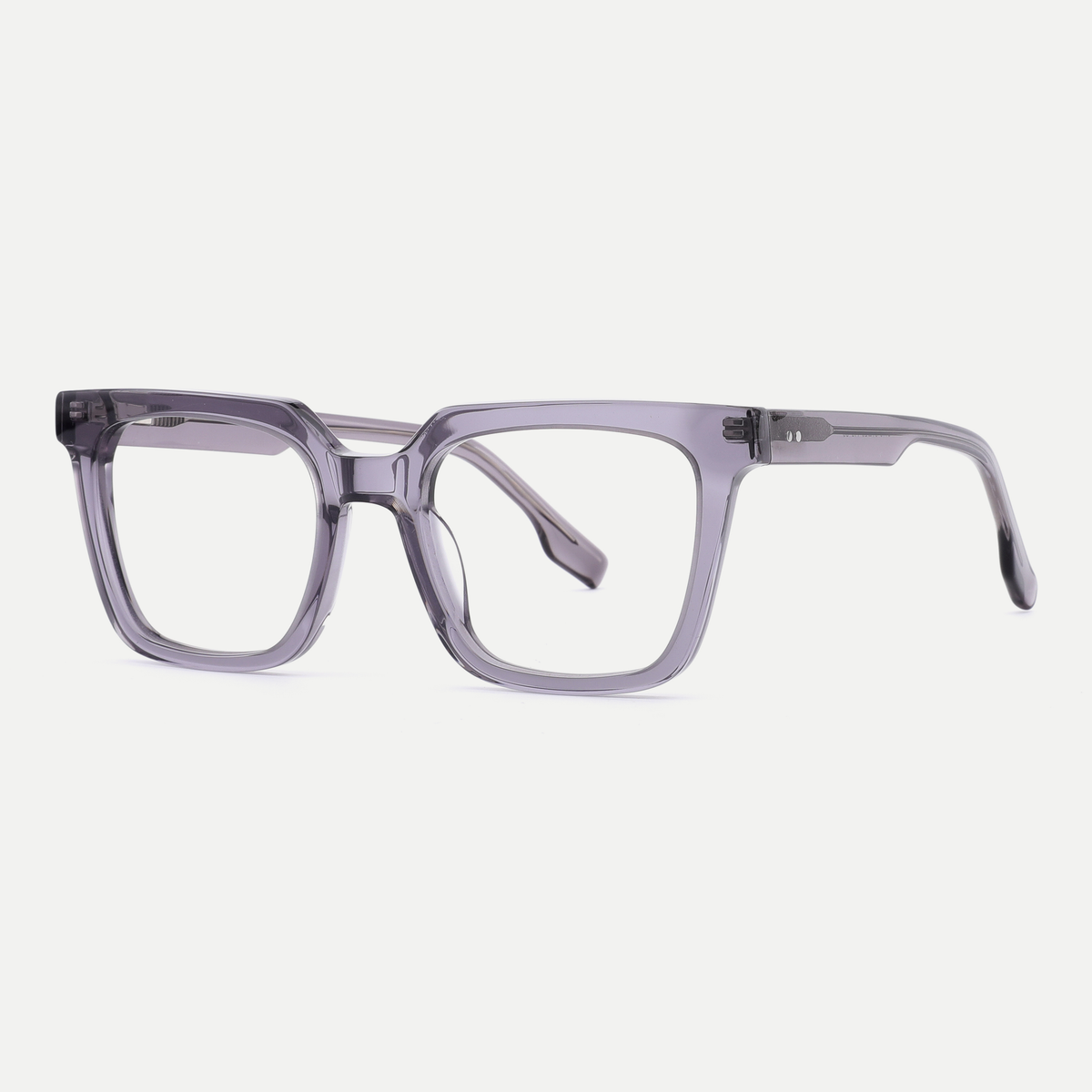 Odette smoke gray acetate eyeglasses, angled view