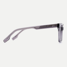 Odette smoke gray acetate eyeglasses, side detail