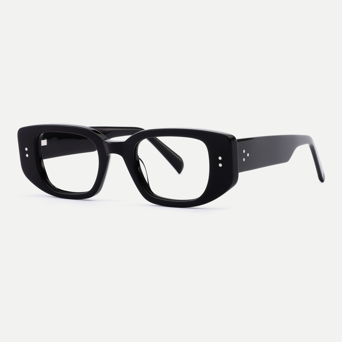 Maeve black acetate eyeglasses, angled view