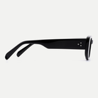 Maeve black acetate eyeglasses, side detail