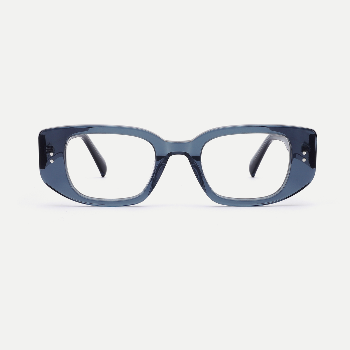 Maeve slate blue acetate eyeglasses, front view