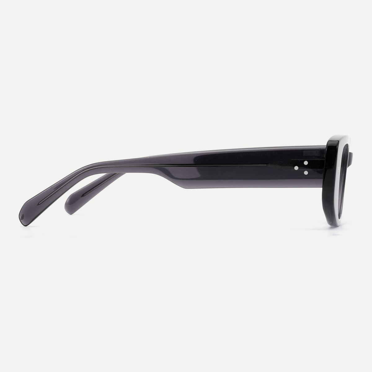 Maeve smoke gray acetate eyeglasses, side detail