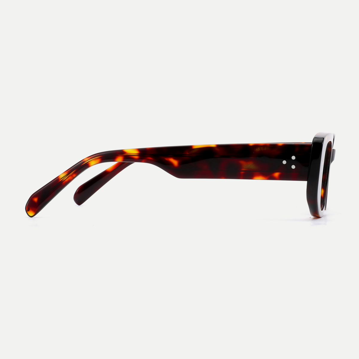 Maeve tortoise acetate eyeglasses, side detail
