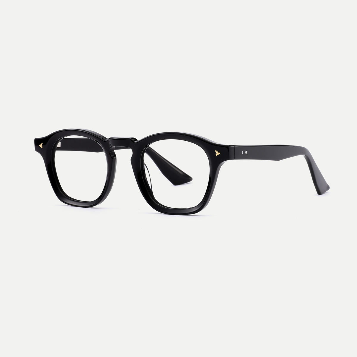 Sylvie black acetate eyeglasses, angled view