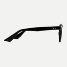 Sylvie black acetate eyeglasses, side detail