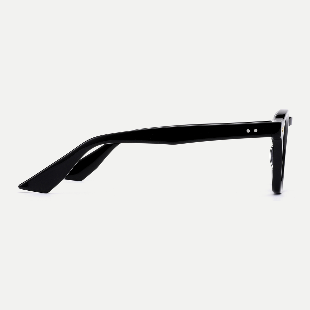 Sylvie black acetate eyeglasses, side detail