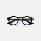 Sylvie black acetate eyeglasses, inner temple detail