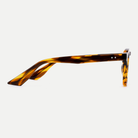 Sylvie amber tortoise acetate eyeglasses, side detail