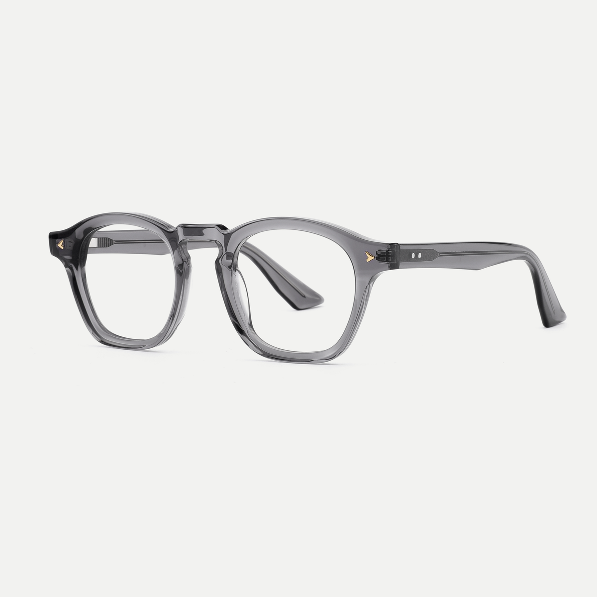 Sylvie crystal gray acetate eyeglasses, angled view