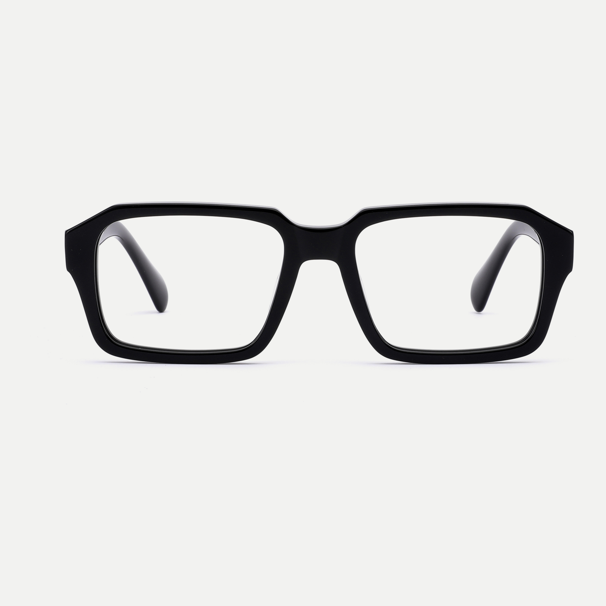 Ines black acetate eyeglasses, front view