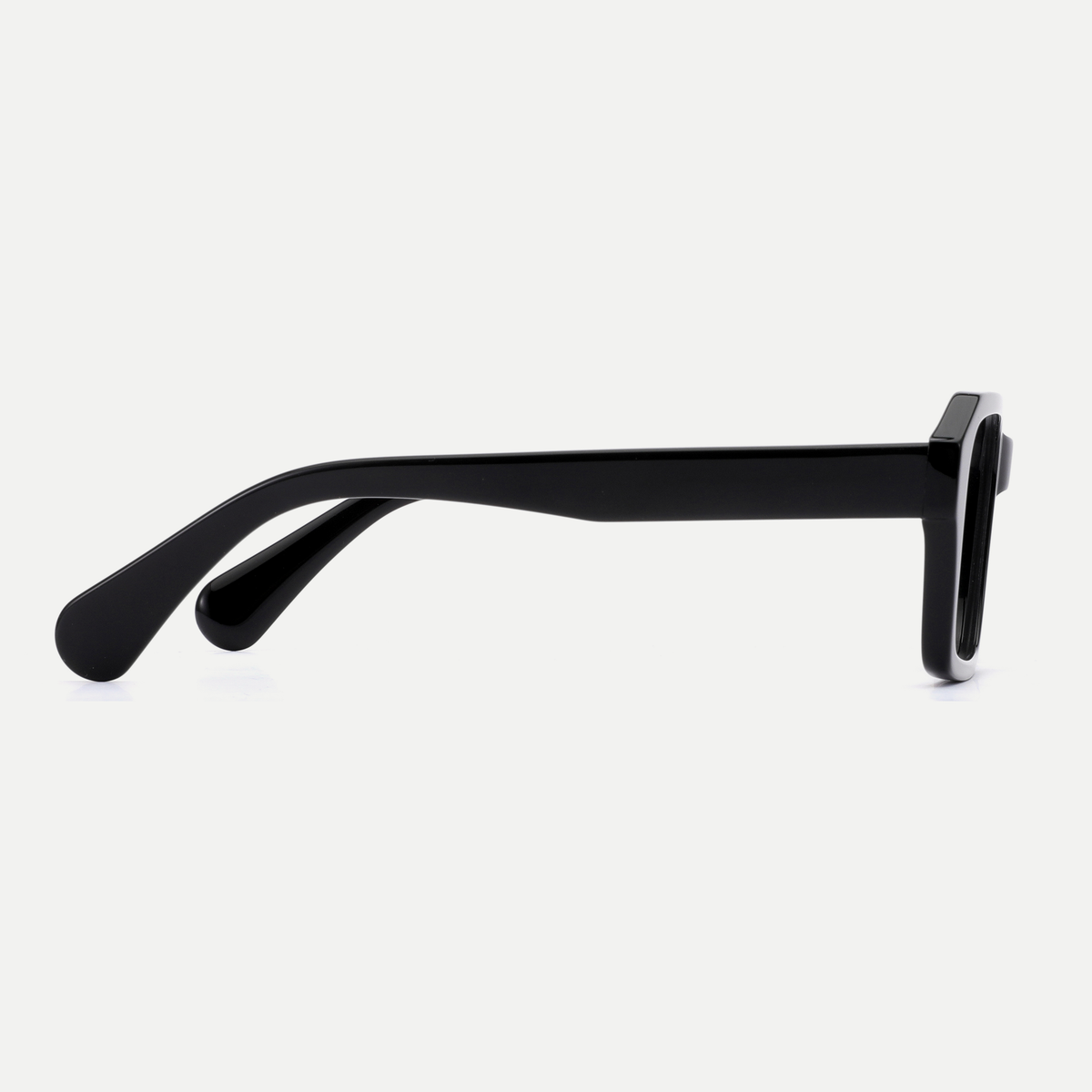 Ines black acetate eyeglasses, side detail