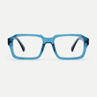 Ines crystal blue acetate eyeglasses, front view