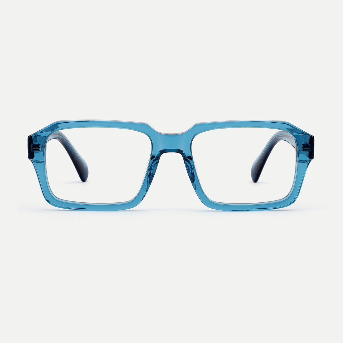 Ines crystal blue acetate eyeglasses, front view