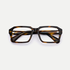 Ines tortoise acetate eyeglasses, inner temple detail