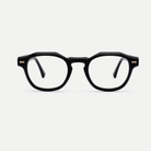 Alma black acetate eyeglasses, front view