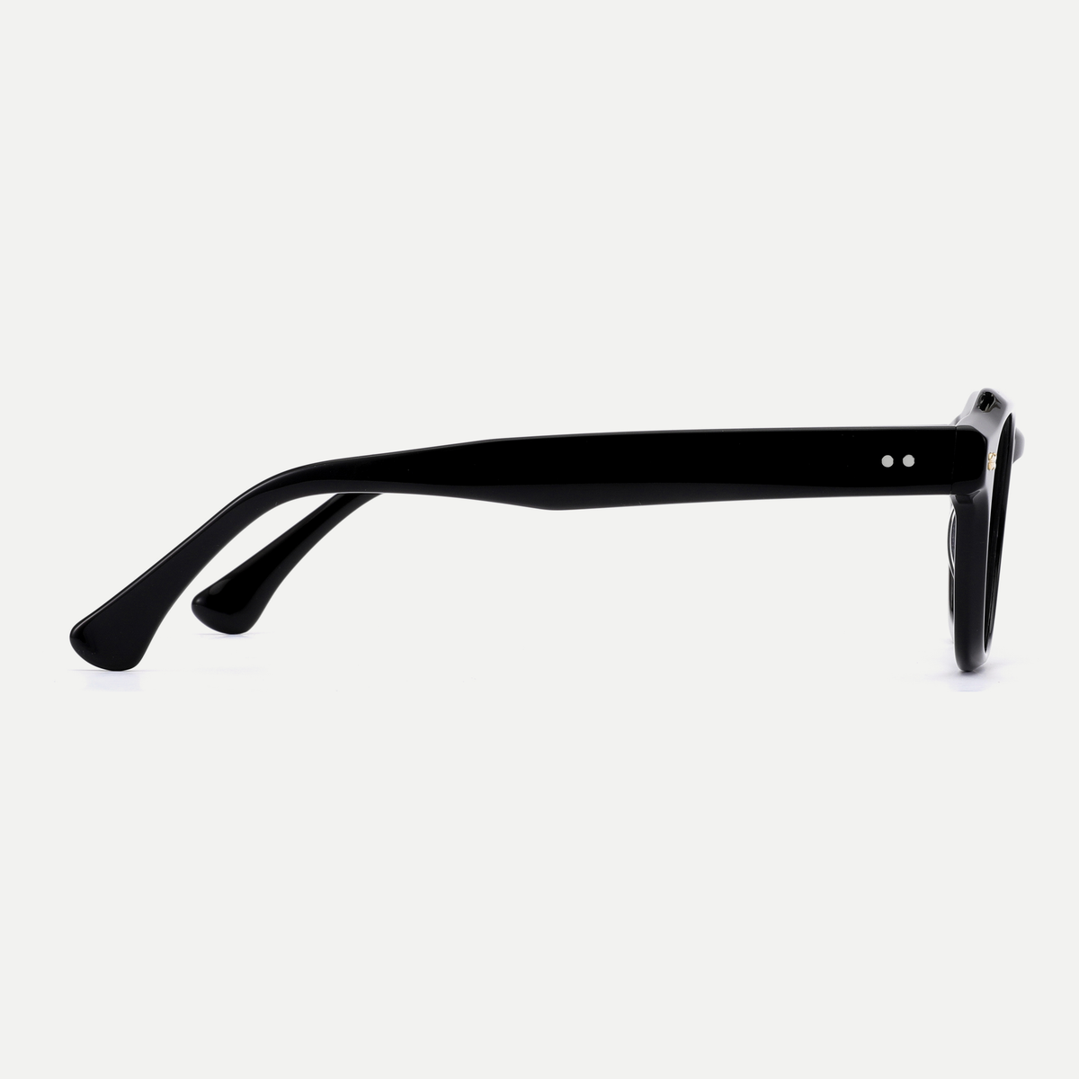 Alma black acetate eyeglasses, side detail
