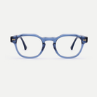 Alma crystal blue acetate eyeglasses, front view