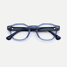 Alma crystal blue acetate eyeglasses, inner temple detail