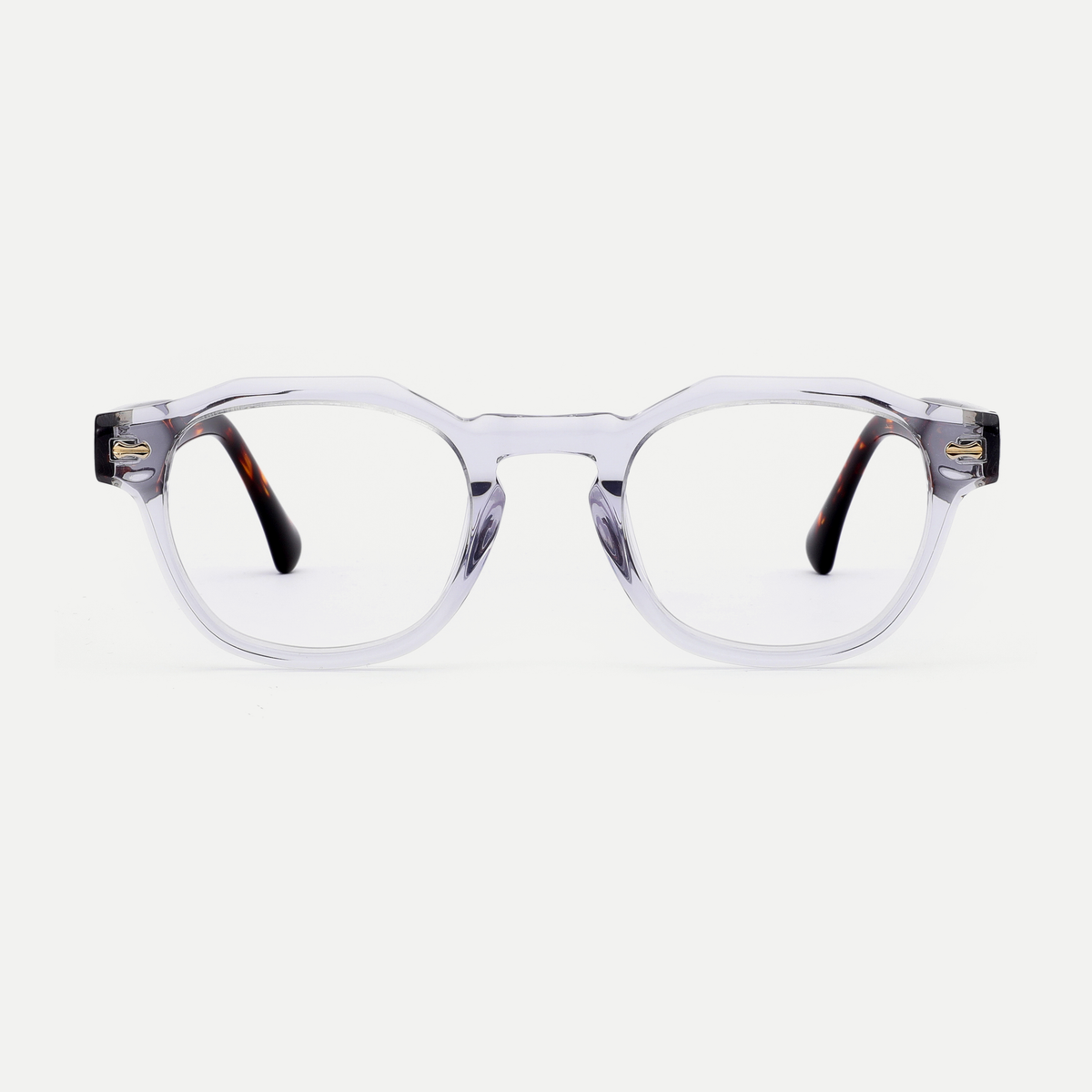 Alma crystal clear acetate eyeglasses, front view