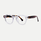 Alma crystal clear acetate eyeglasses, angled view