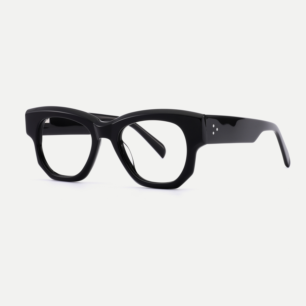 Giselle black acetate eyeglasses, angled view