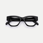 Giselle black acetate eyeglasses, inner temple detail