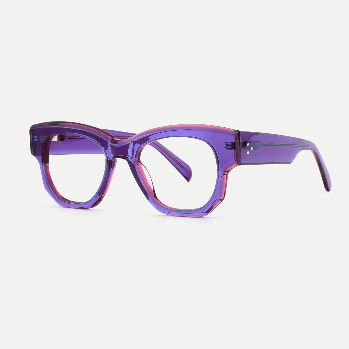 Giselle purple acetate eyeglasses, angled view