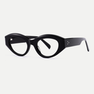 Lola black acetate eyeglasses, angled view