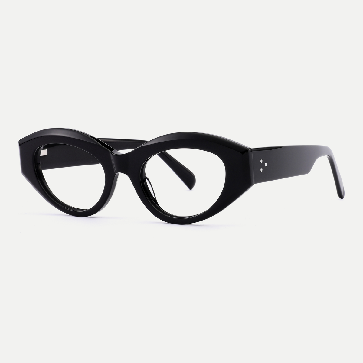 Lola black acetate eyeglasses, angled view