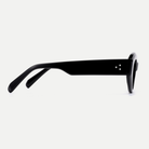 Lola black acetate eyeglasses, side detail