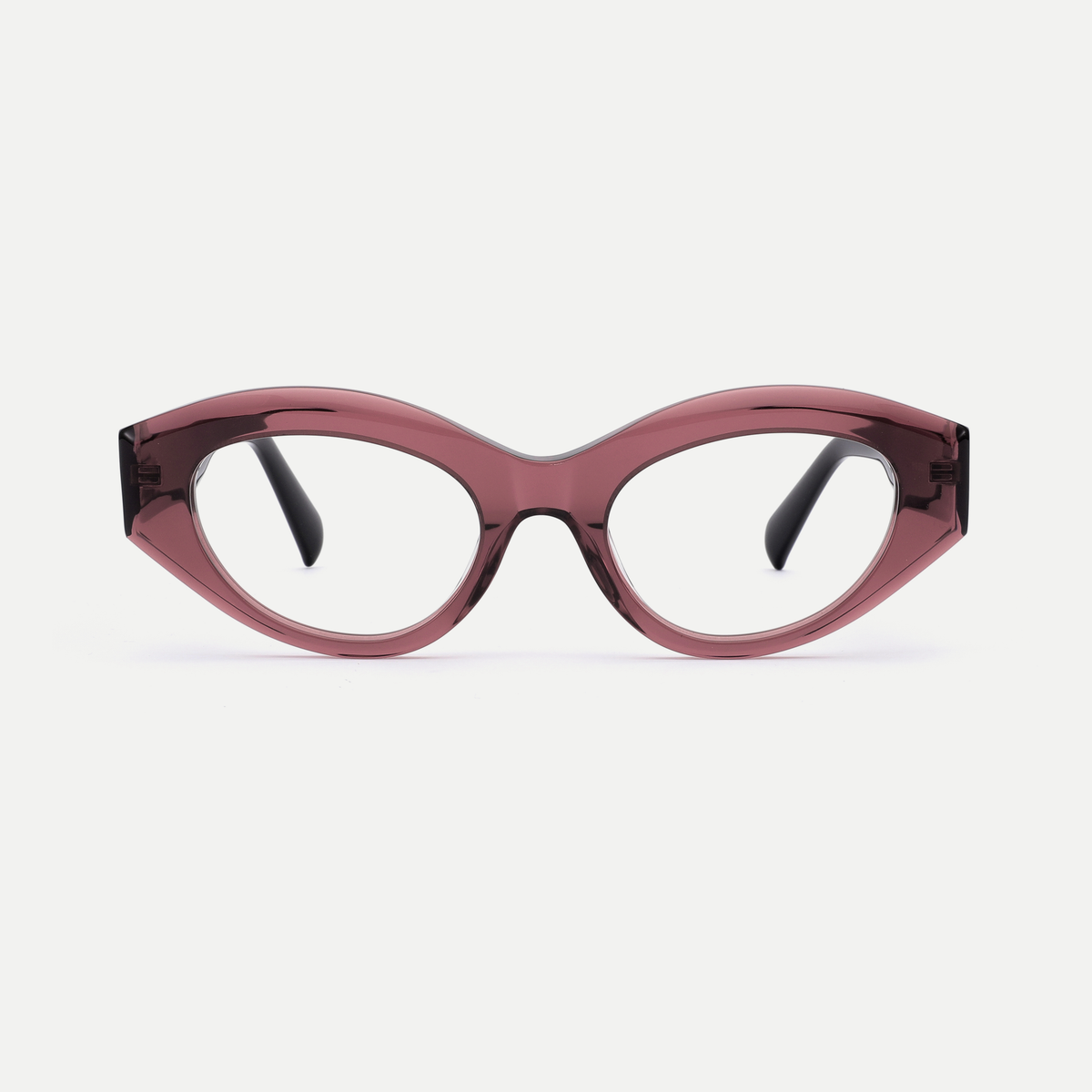 Lola crystal mauve acetate eyeglasses, front view