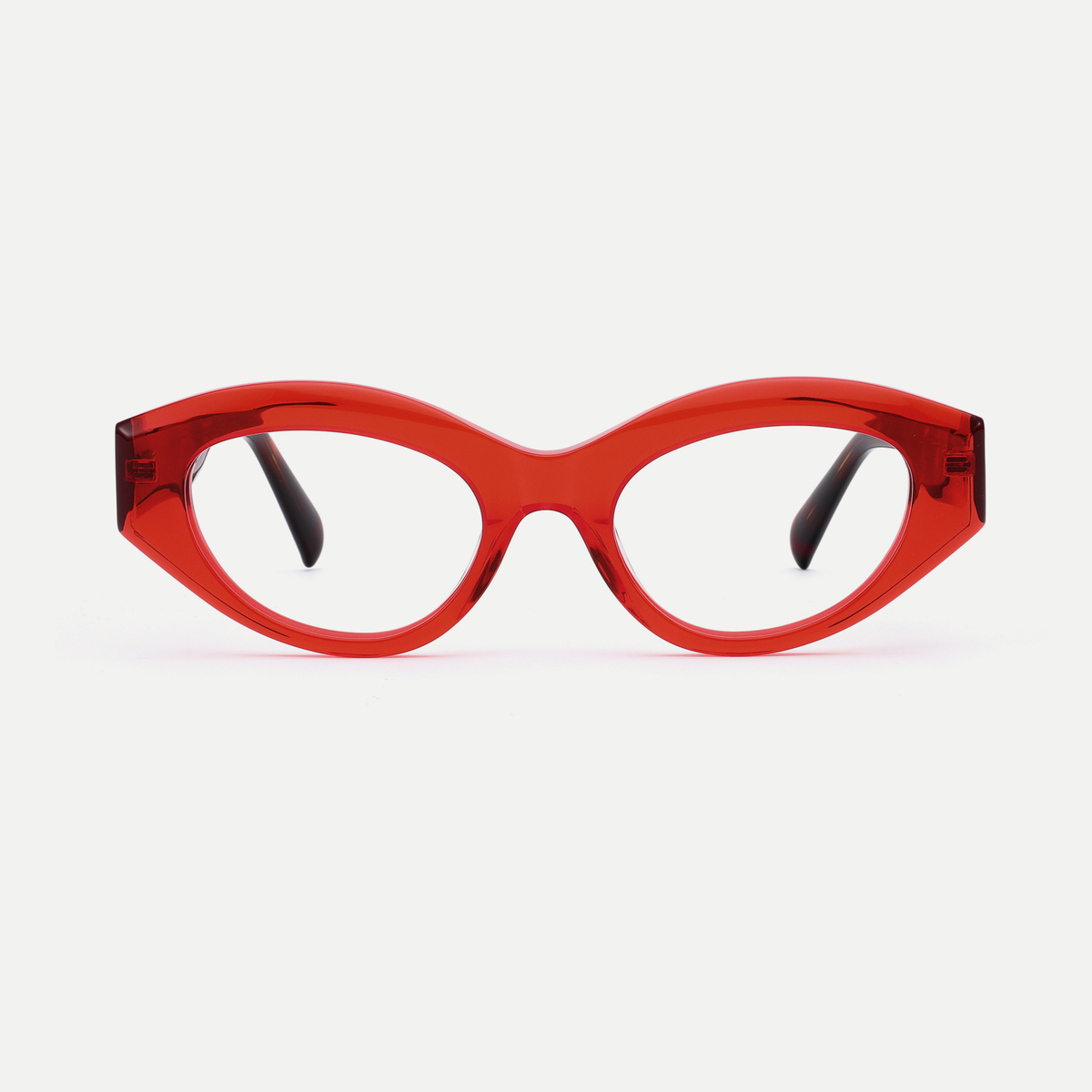 Lola red acetate eyeglasses, front view