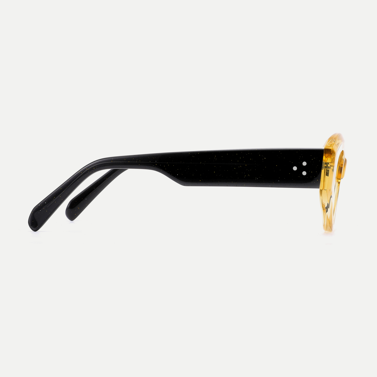 Lola crystal champagne acetate eyeglasses, side detail