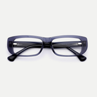 Mabel smoke blue acetate eyeglasses, inner temple detail