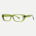 Mabel olive green acetate eyeglasses, angled view