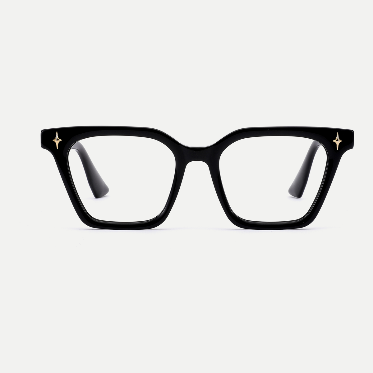 Gemma black acetate eyeglasses, front view