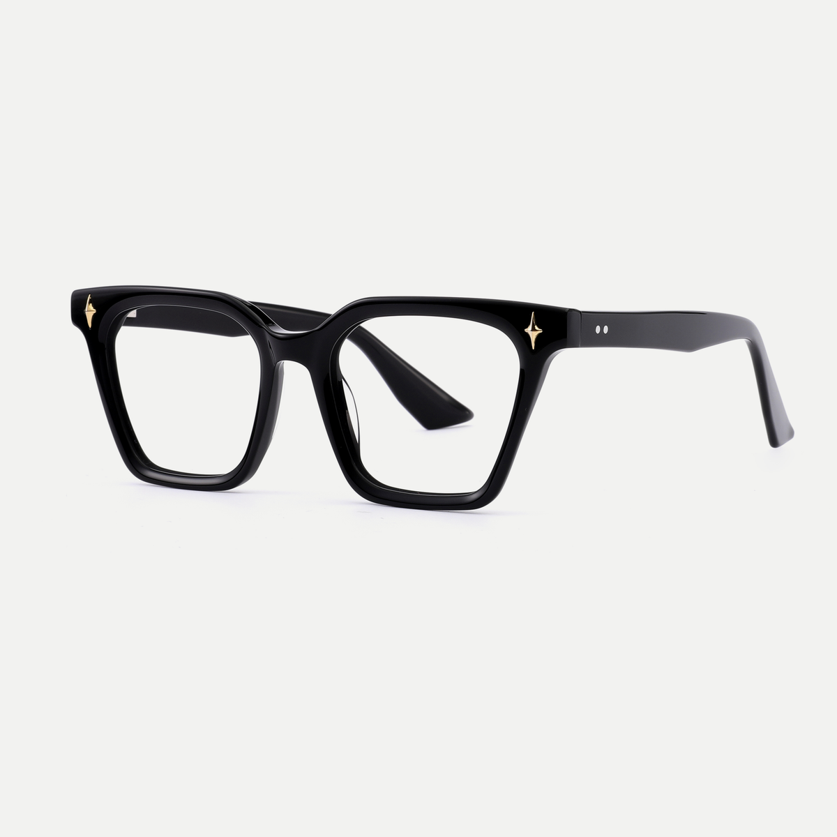 Gemma black acetate eyeglasses, angled view