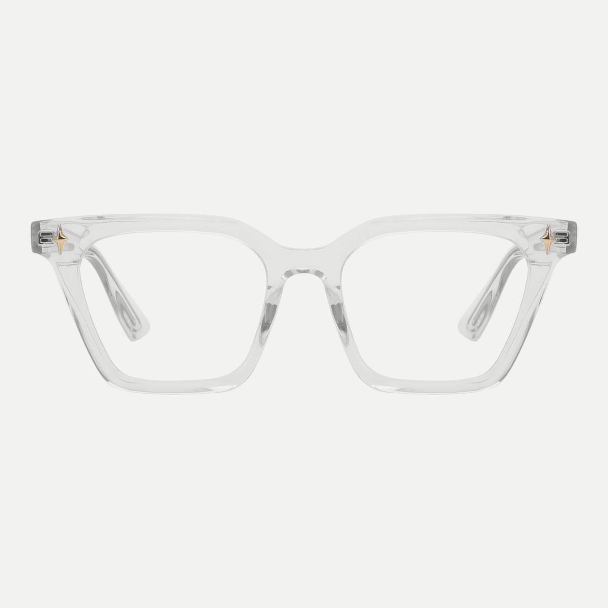Gemma crystal clear acetate eyeglasses, front view