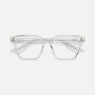 Gemma crystal clear acetate eyeglasses, inner temple detail