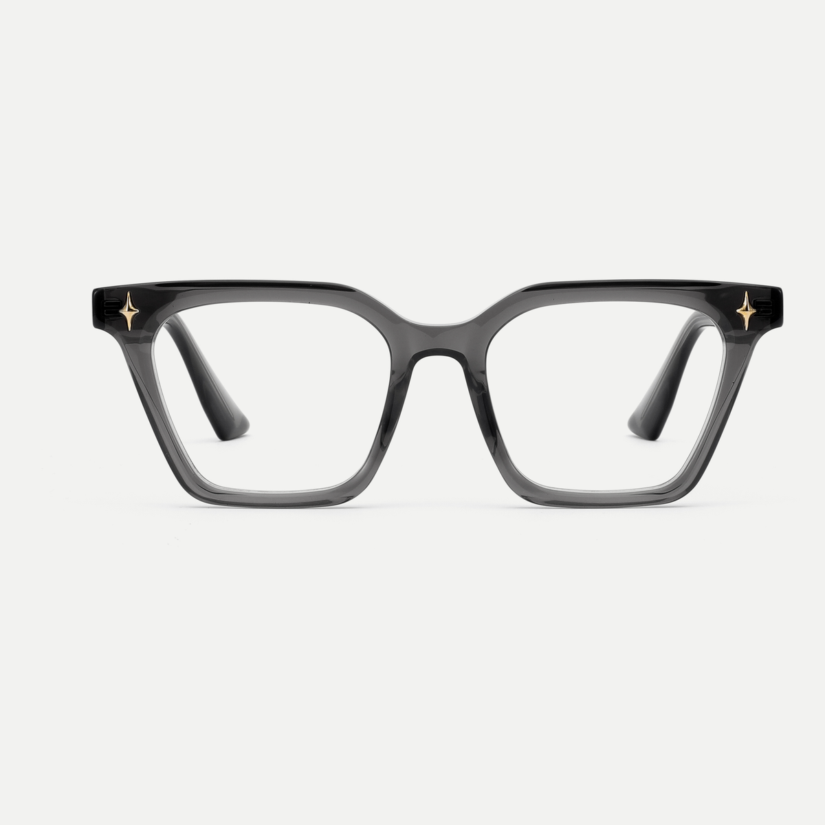Gemma smoke gray acetate eyeglasses, front view
