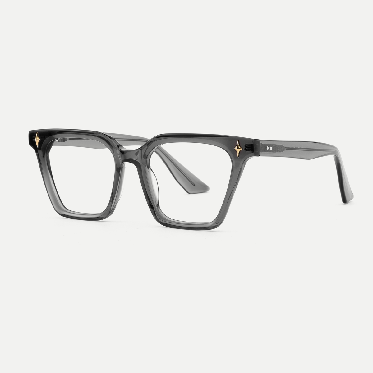 Gemma smoke gray acetate eyeglasses, angled view