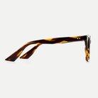 Gemma tortoise acetate eyeglasses, side detail