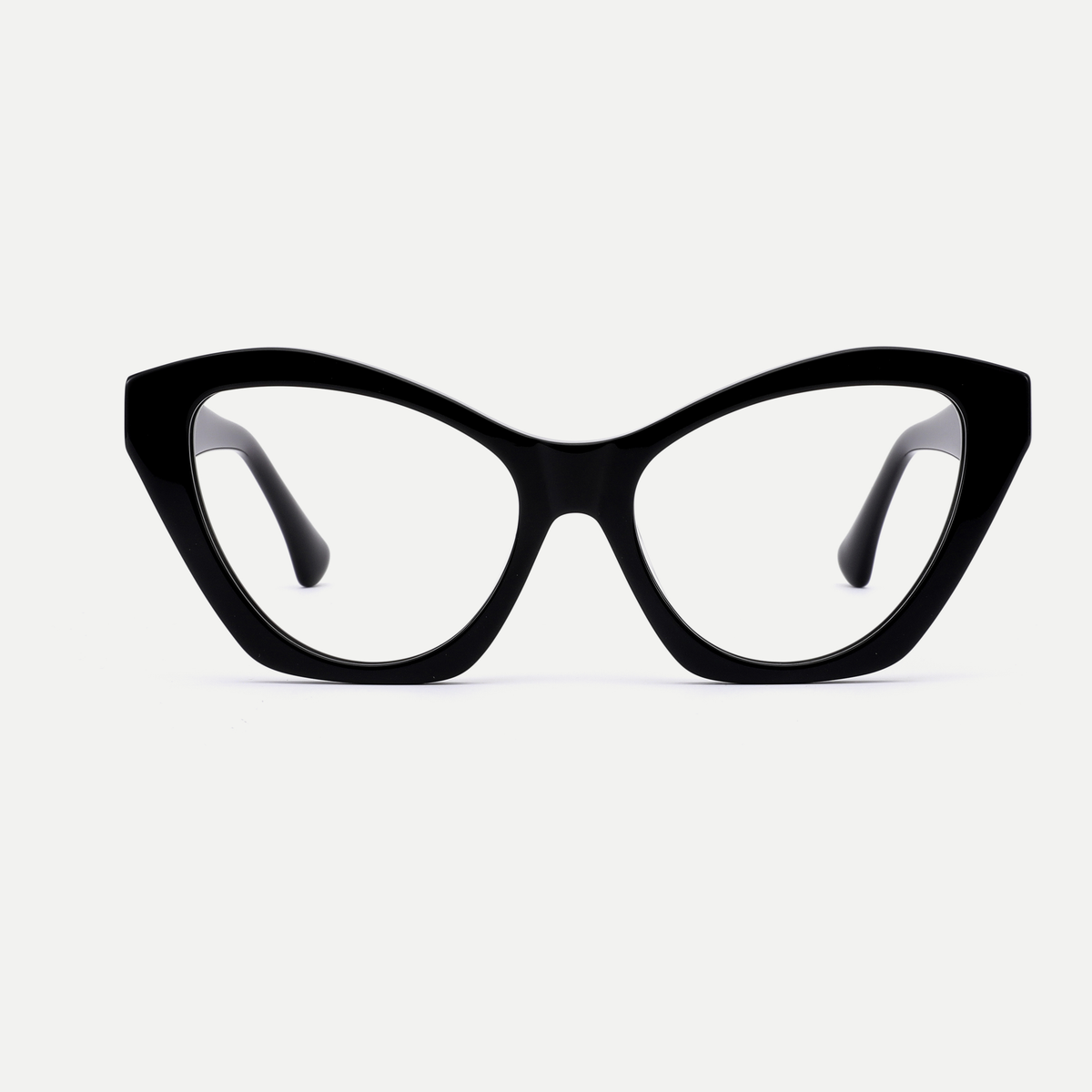 Faye black acetate eyeglasses, front view