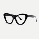 Faye black acetate eyeglasses, angled view